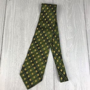 Christian Lacroix designer silk green and yellow neck tie